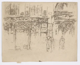Antoniuksen kirjapaino, Rue de Seine, noin 1892-93 (etsaus; tussi paperille).