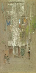 Corte del Paradiso, 1880 (liitu ja pastelli harmaalla paperilla)