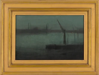 Nocturne: Sininen ja hopea - Battersea Reach, 1870-1875.