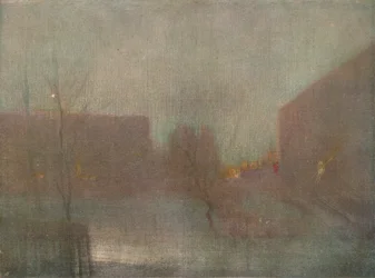 Nocturne Trafalgar Square Chelsea Snow, 1876 1903-1904.