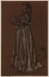 Seisova hahmo viuhkoineen, n. 1873/1876