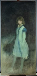 Sininen tyttö: Connie Gilchristin muotokuva (1865-1946), n. 1879