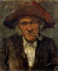 James Mac Neil Whistlerin (1834-1903) maalaus Miehellä on putki
