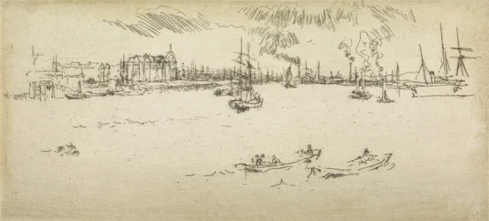 Tilbury, kahdentoista etsauksen sarjasta The Naval Review, 1887
