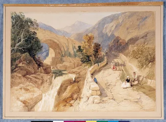 Tirolissa (akvarelli luonnonvalkoiselle paperille)