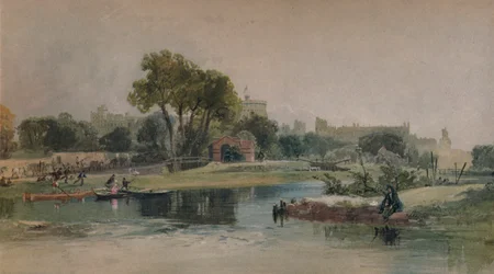 Windsorin linna Etonin leikkikentältä, vuodelta 1838