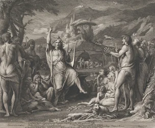 Orpheus opettaa teologiaa (taiteen edistämisyhdistyksen suuren huoneen seinien suunnittelua)