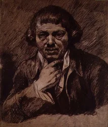 Omakuva, n. 1800 (sivellin ja bistre paperilla)