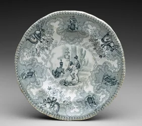 Lauta, n. 1837-44 (siirtopainettu keramiikka)