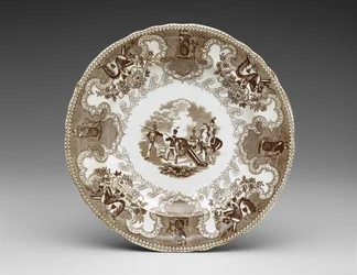Lauta, n. 1837-44 (siirtopainettu keramiikka)