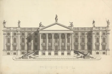 Valmiit piirustus tunnistamattomasta Palladian-kartanosta