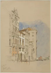 Grand Canal, Venetsia, 1845 (lyijykynä ja wc kudottupaperilla)