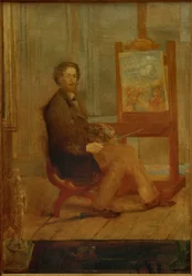 Ensor hänen maalaustelineessään