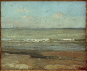 Harmaa merimaisema
