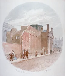 Osa vanhan British Museumin muuria, Bloomsbury, Lontoo, 1850
