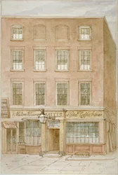 Mitre Tavern, kahvila ja hotelli Mitre Courtissa, Fleet Street, Lontoon kaupunki, 1850
