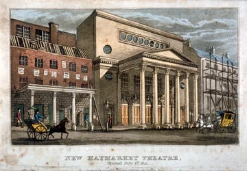Näkymä Haymarket-teatterista, Westminster, Lontoo, 1821.