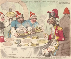 Dumourier aterioi valtiollisin kunnianosoituksin St. Jamesissa 15. toukokuuta 1793