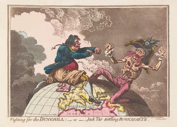Taistelevat Dunghillin tai Jack Tarin asettumisesta Buonaparte, pubi. 1798 (käsinvärinen kaiverrus)
