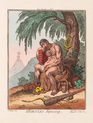 Hercules Reposing, pub. 1799 (käsinvärinen kaiverrus)