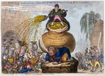 John Bull ja kuoletusrahasto - pikkumainen suunnitelma verojen alentamiseksi ja valtionvelan maksamiseksi, julkaissut H. Humphrey, Lontoo, 1807