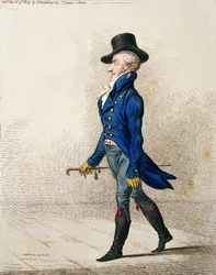 Miehen muotokuva, Hannah Humphreyn vuonna 1803 julkaisema (käsinvärinen etsaus)