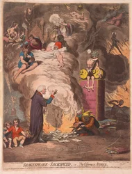 Shakespeare uhrautui tai Ahneuden uhri, pub. 1789 (käsin väritetty kaiverrus).