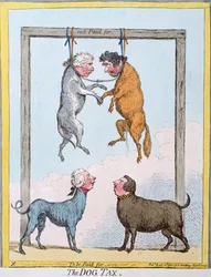 The Dog Tax, julkaissut Hannah Humphrey vuonna 1796 (käsinvärinen etsaus)