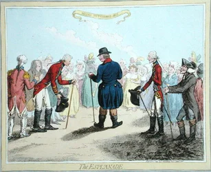 Hannah Humphreyn vuonna 1797 julkaisema The Esplanade (käsin väritetty etsaus).