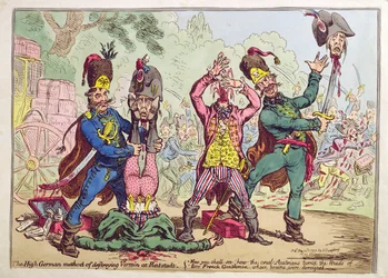The High German Method of destroying Vermin at Rat-Stadt, julkaissut Hannah Humphrey vuonna 1799 (etsaus ja kaiverrus, vesivärillä).