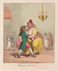 Waltzer au Mouchoir, pub. 1800 (käsinvärinen kaiverrus)