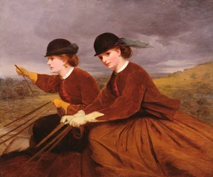 On the Downs - Two Ladies Riding Side-Satdle