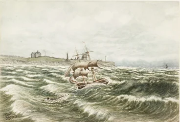 Rescue off Tynemouth (vesiväri ja vartaloväri paperilla)
