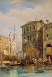 Palazzo Dei Camerlenghi, Venetsia, n. 1835-1855 (lyijykynä ja akvarelli)
