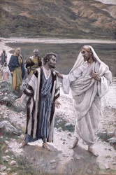 Feed My Lambs, kuvitus teoksesta The Life of Christ, n. 1884-1896 (wc ja guassi pahville)