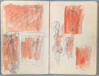 Sivuja Sketches for The Life of Our Lord Jesus Christ -albumista 1880-luvun lopulla (grafiitti ja pesu paperille)