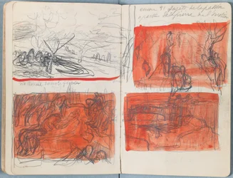 Sivuja Sketches for The Life of Our Lord Jesus Christ -albumista 1880-luvun lopulla (grafiitti ja pesu paperille)