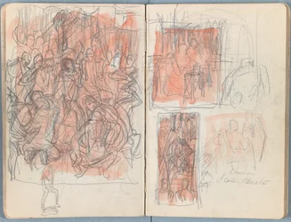 Sivuja Sketches for The Life of Our Lord Jesus Christ -albumista 1880-luvun lopulla (grafiitti ja pesu paperille)