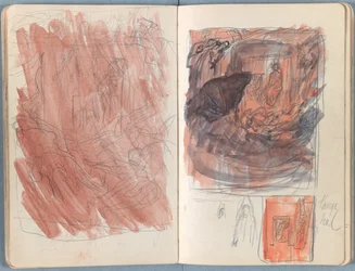 Sivuja Sketches for The Life of Our Lord Jesus Christ -albumista 1880-luvun lopulla (grafiitti ja pesu paperille)