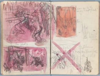 Sivuja Sketches for The Life of Our Lord Jesus Christ -albumista 1880-luvun lopulla (grafiitti ja pesu paperille)