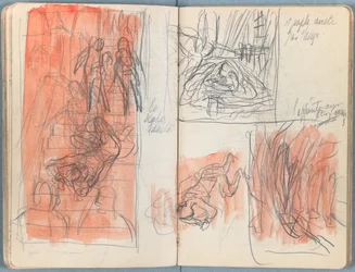 Sivuja Sketches for The Life of Our Lord Jesus Christ -albumista 1880-luvun lopulla (grafiitti ja pesu paperille)