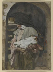 Pyhä Anna, kuvitus teokseen The Life of Christ, n. 1886-1894 (wc ja guassi pahville)