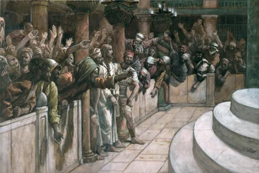 Väärä todistaja, kuvitus teoksesta The Life of Christ, n. 1884-1896 (wc ja guassi pahville)