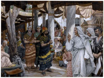 The Healing of the Rulers Son, kuvitus teokselle The Life of Christ, n. 1884-1896 (wc ja guassi pahville)