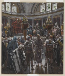 The Morning Judgement, esimerkki teoksesta The Life of Our Lord Jesus Christ, 1886-94 (wc grafiitin päällä paperilla)