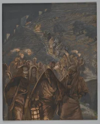 Juudaksen kulkue, esimerkki teoksesta Herramme Jeesuksen Kristuksen elämä, 1886-94 (wc grafiitin päällä paperilla)