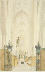 Etelään katsova St Mary Redcliffen poikki