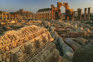 Näkymä Palmyran roomalaisista raunioista. PALMYRA, SYYRIA.