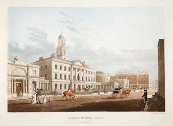 Makuusairaala, Dublin, 1795 (käsinvärinen kaiverrus)