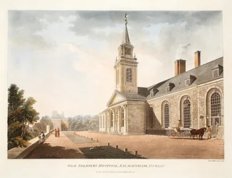 Old Soldiers Hospital, Kilmainham, Dublin, 1794 (käsinvärinen kaiverrus)